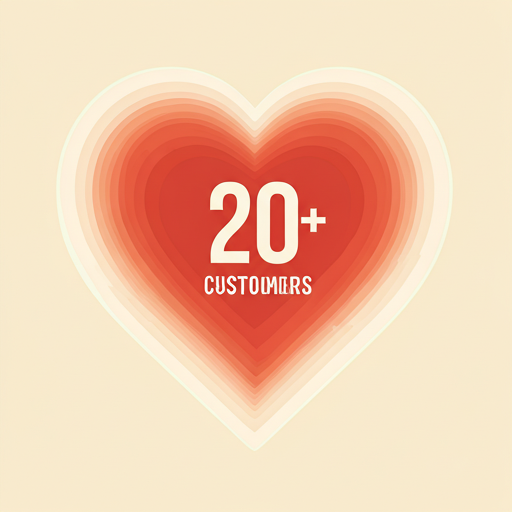 Illustration of a heart with 20 Lakh+ customers inside