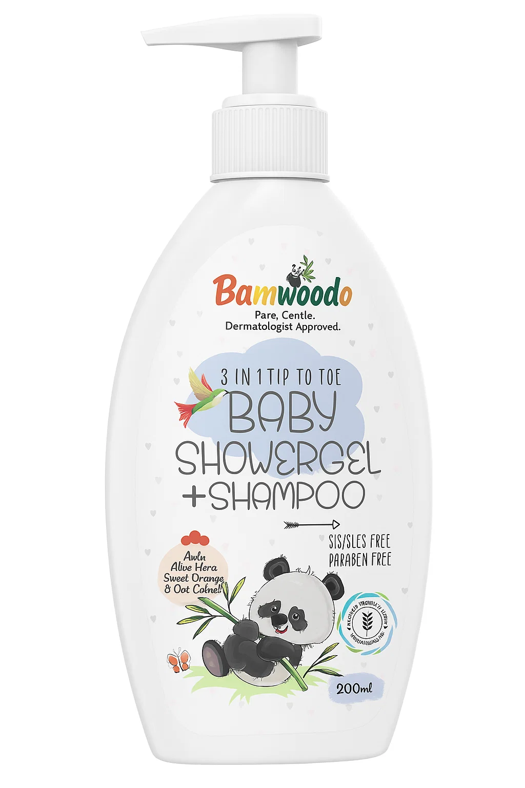 Bamwoodo 3-in-1 Tip to Toe Baby Shower Gel + Shampoo