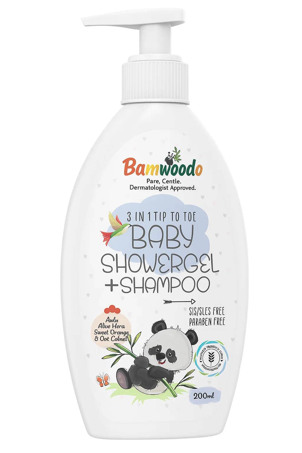 Bamwoodo 3-in-1 Tip to Toe Baby Shower Gel + Shampoo